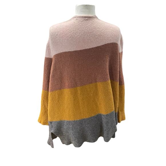 MADEWELL Women's Sweater Sz-2XL Orange /Cream Wool Alpaca Blend Striped Cardigan - Picture 2 of 13